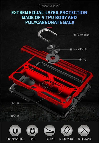 New Magnetic Armor Ring Holder Kickstand Case For Samsung Galaxy Z Fold 5 4 Series