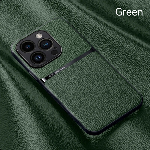New Ultra Protective Slim Leather Case With Lens Protection For iPhone 16 15 14 Plus Pro Max Series