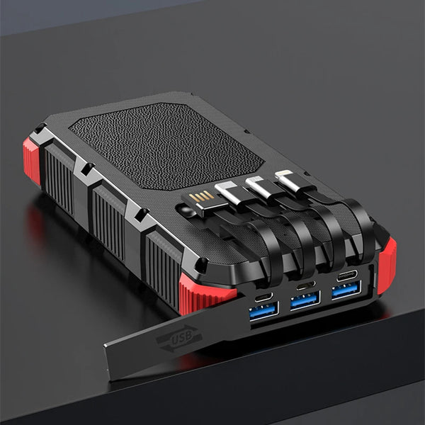 New 30000mAh Heavy Duty Fast Solar QI Power Bank With Wireless Charging For Android Samsung iPhones