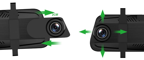New 10" Touchscreen Dual-Lens Rearview Mirror Dashcam With 24 Hour Surveillance Loop Recording