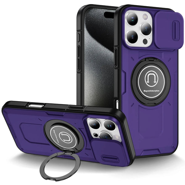 New Protective Drop-Resistant Armor Phone Case With Ring Holder Kickstand Camera Protection For iPhone 16 15 14 Plus Pro Max Series