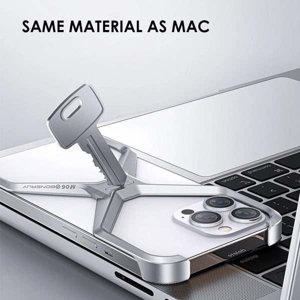 New Luxury Ultra Light Rimless X-Shaped Metallic Phone Case For iPhone 16 15 14 Pro Max Series