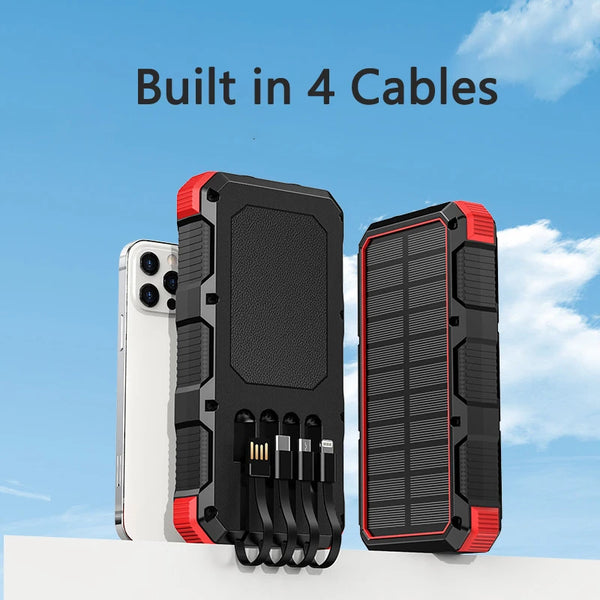 New 30000mAh Heavy Duty Fast Solar QI Power Bank With Wireless Charging For Android Samsung iPhones