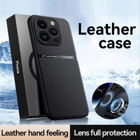New Ultra Protective Slim Leather Case With Lens Protection For iPhone 16 15 14 Plus Pro Max Series