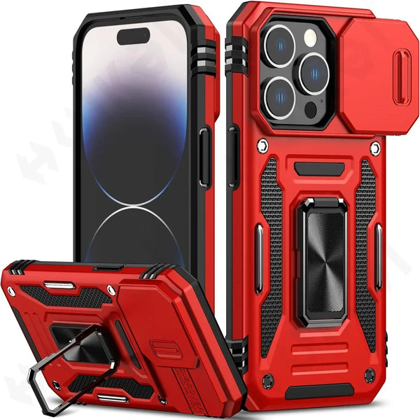 New Ultra Compact Drop-Resistant Ring Holder Kickstand Case For iPhone 16 15 14 Plus Pro Max Series