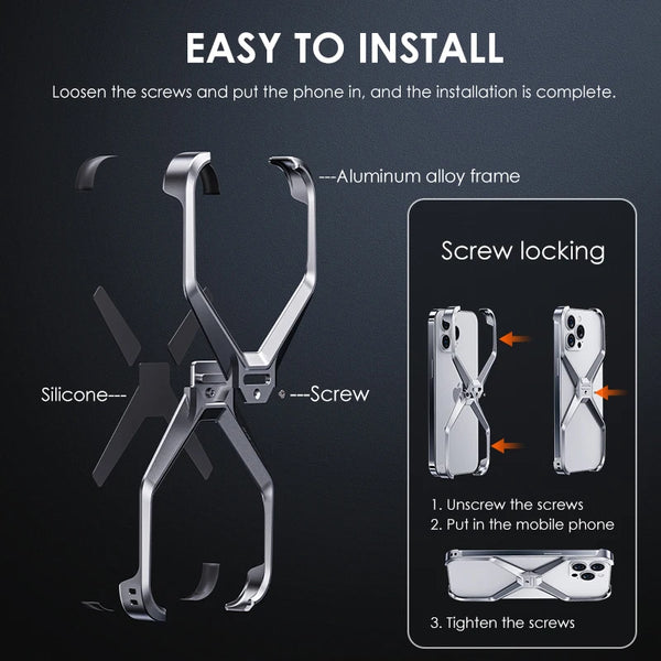 New Luxury Ultra Light Rimless X-Shaped Metallic Phone Case For iPhone 16 15 14 Pro Max Series