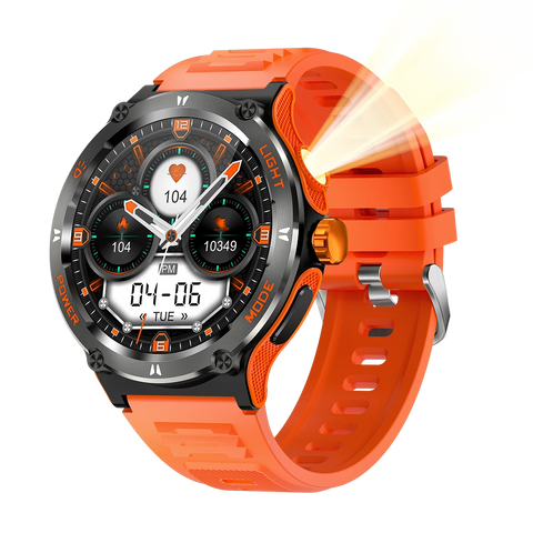 New Outdoor Rugged 3ATM Water-Resistant Smart Watch Fitness Tracker With Compass Flashlight