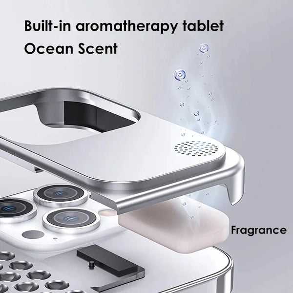 New Metallic Cooling Rimless Hollow Phone Case Cover With Heat Dissipation For iPhone 13 14 15 Series