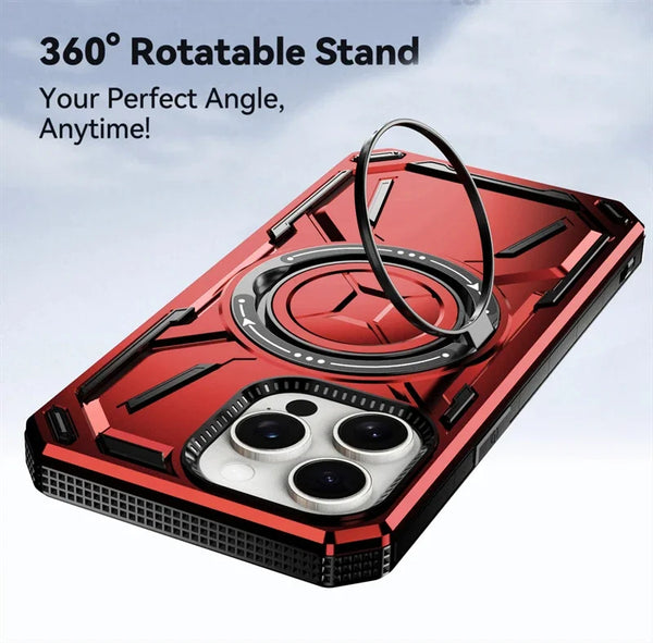 New Luxury 360° Rotating Metal Ring Kickstand Armor Magnetic Case For iPhone 16 15 14 Plus Pro Max Case