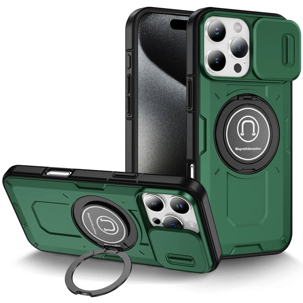 New Protective Drop-Resistant Armor Phone Case With Ring Holder Kickstand Camera Protection For iPhone 16 15 14 Plus Pro Max Series