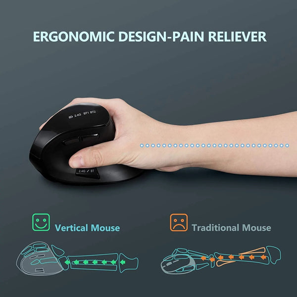 New Super Compact Ergonomic Rechargeable Bluetooth Wireless Mouse For PC Smart TV IOS