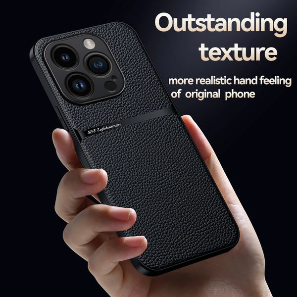 New Ultra Protective Slim Leather Case With Lens Protection For iPhone 16 15 14 Plus Pro Max Series