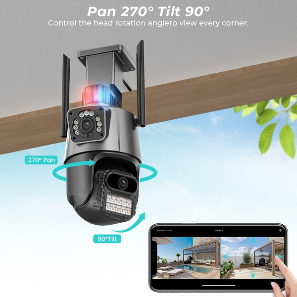 New 8MP Dual Lens Outdoor Security Video Surveillance Camera With Auto Tracking