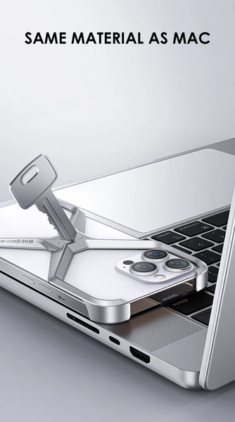 New Luxury Ultra Light Rimless X-Shaped Metallic Phone Case For iPhone 16 15 14 Pro Max Series