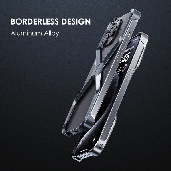 New Luxury Ultra Light Rimless X-Shaped Metallic Phone Case For iPhone 16 15 14 Pro Max Series