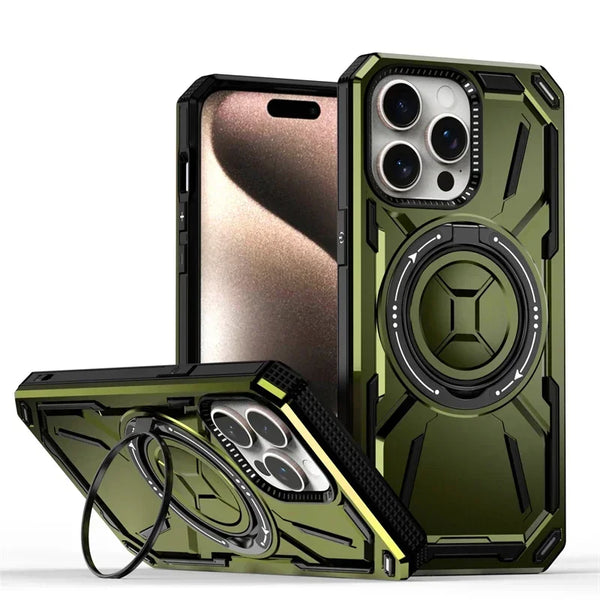 New Luxury 360° Rotating Metal Ring Kickstand Armor Magnetic Case For iPhone 16 15 14 Plus Pro Max Case