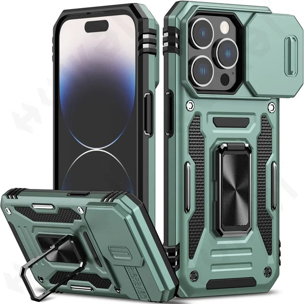 New Ultra Compact Drop-Resistant Ring Holder Kickstand Case For iPhone 16 15 14 Plus Pro Max Series