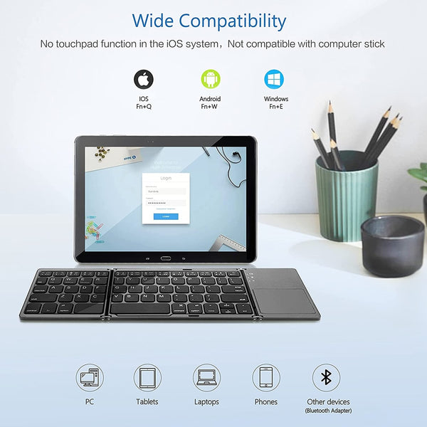 New Super Portable Foldable Mini Keyboard With Touchpad For PC Mac Android IOS Tablets