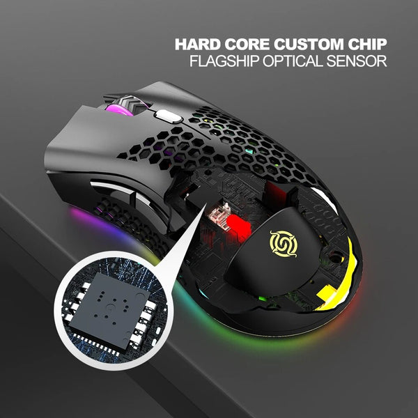 New 2.4G Honeycomb Style Rechargeable Wireless Gaming Mouse WIth Backlight For PC IOS Tablets