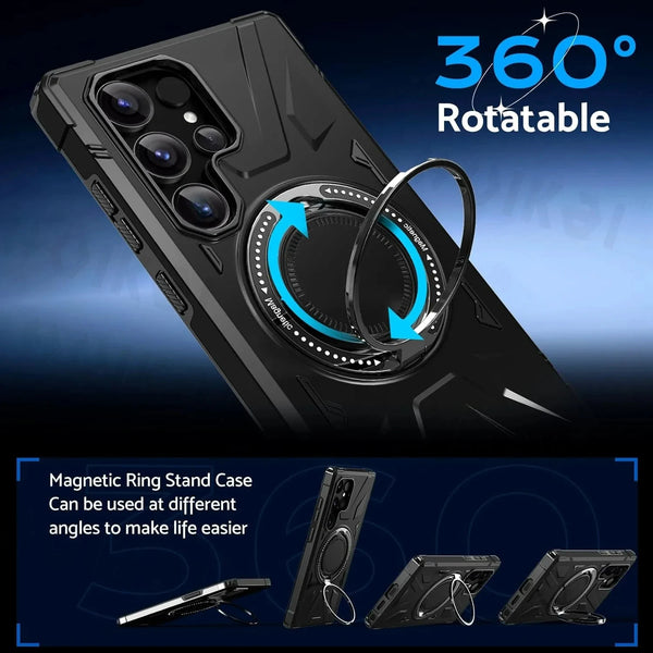 New Super Lightweight Magnetic Ring Holder Kickstand Protective Case Armor For Samsung Galaxy S24 S23 Plus Ultra Series