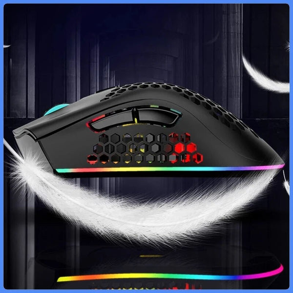 New 2.4G Honeycomb Style Rechargeable Wireless Gaming Mouse WIth Backlight For PC IOS Tablets