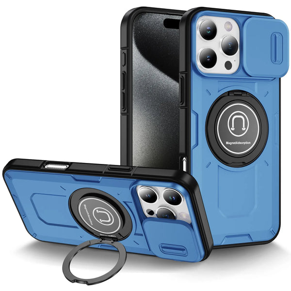 New Protective Drop-Resistant Armor Phone Case With Ring Holder Kickstand Camera Protection For iPhone 16 15 14 Plus Pro Max Series