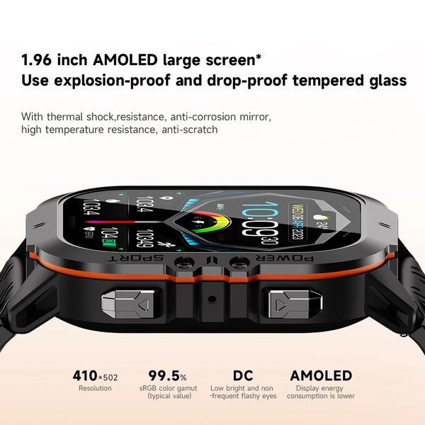 New Multisport Rugged Outdoor Waterproof Smart Watch Fitness Tracker With Bluetooth Calling