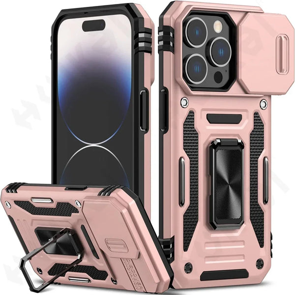 New Ultra Compact Drop-Resistant Ring Holder Kickstand Case For iPhone 16 15 14 Plus Pro Max Series