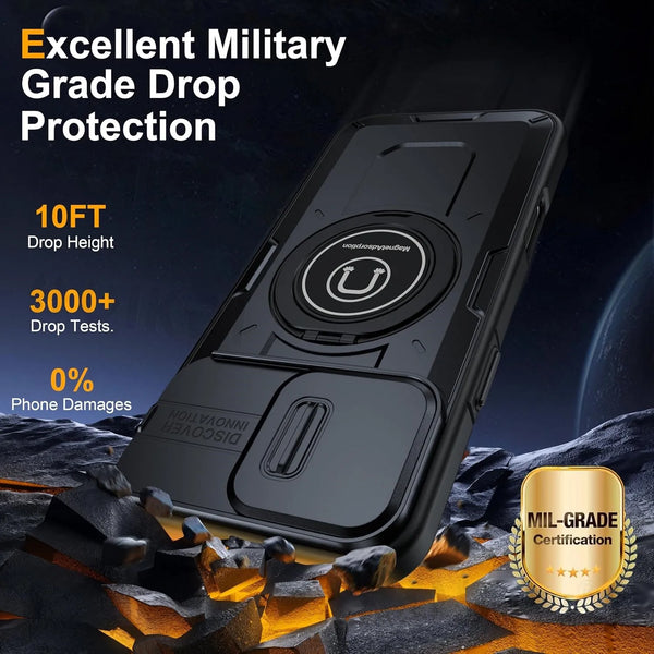 New Protective Drop-Resistant Armor Phone Case With Ring Holder Kickstand Camera Protection For iPhone 16 15 14 Plus Pro Max Series