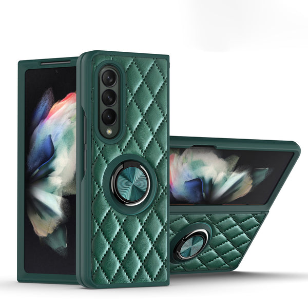 New Soft Silicone Protective Armor Case With Ring Holder Kickstand For Samsung Galaxy Flip 4 3 Series