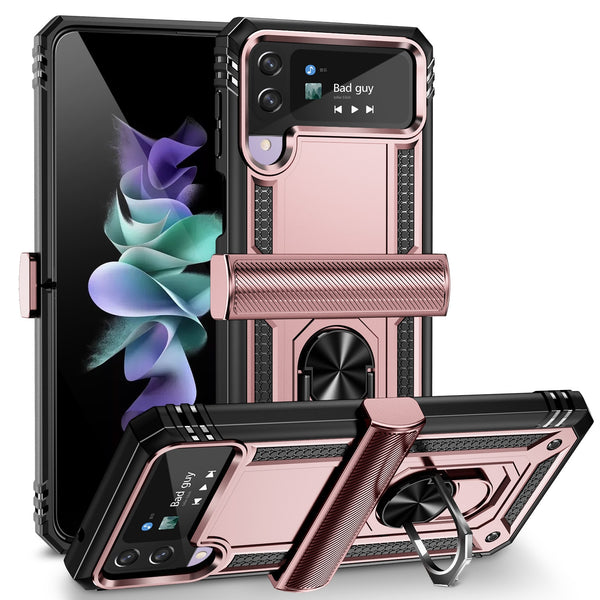 New Protective Magnetic Slip Resistant Case With Kickstand For Samsung Galaxy Z Flip 4 3 Series