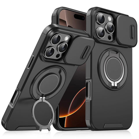 New Rugged Protective Ring Holder Phone Case With Kickstand For iPhone 16 15 14 Plus Pro Max Series