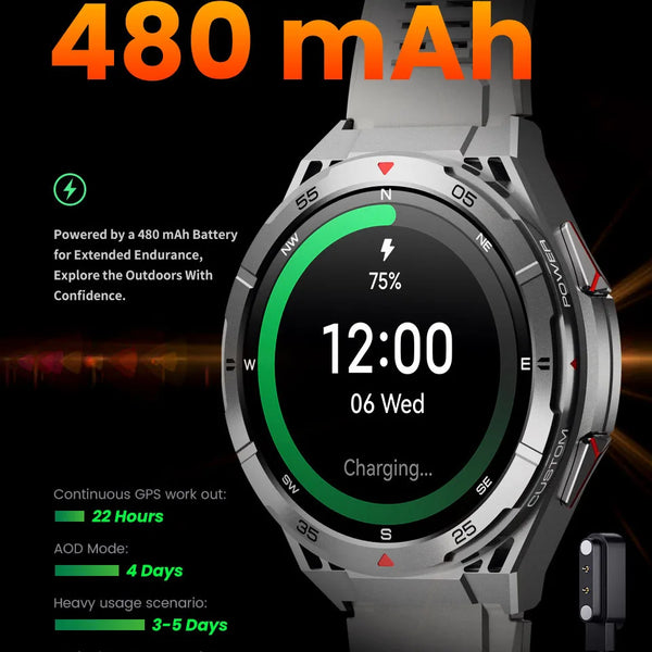 New AMOLED Water-Resistant Sports Smart Watch Fitness Tracker With Compass
