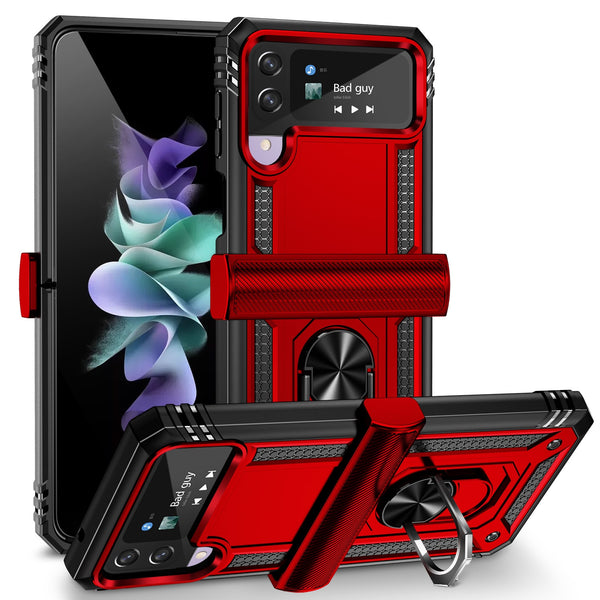 New Protective Magnetic Slip Resistant Case With Kickstand For Samsung Galaxy Z Flip 4 3 Series