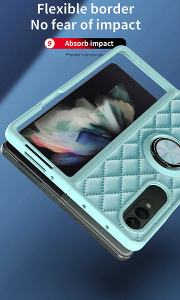 New Soft Silicone Protective Armor Case With Ring Holder Kickstand For Samsung Galaxy Flip 4 3 Series