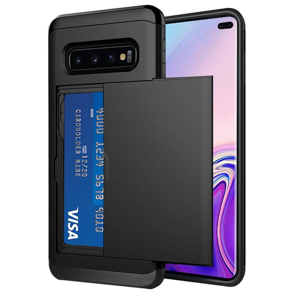 New Ultra Slim Protective Cover Case With Credit Card Slots For Samsung Galaxy S6 S7 S8 S9 S10 S20 S21 S22 Series