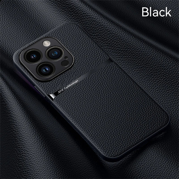 New Ultra Protective Slim Leather Case With Lens Protection For iPhone 16 15 14 Plus Pro Max Series