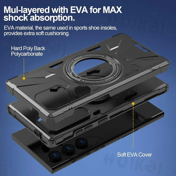 New Super Lightweight Magnetic Ring Holder Kickstand Protective Case Armor For Samsung Galaxy S24 S23 Plus Ultra Series