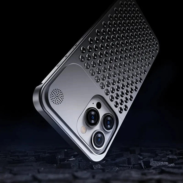 New Metallic Cooling Rimless Hollow Phone Case Cover With Heat Dissipation For iPhone 13 14 15 Series