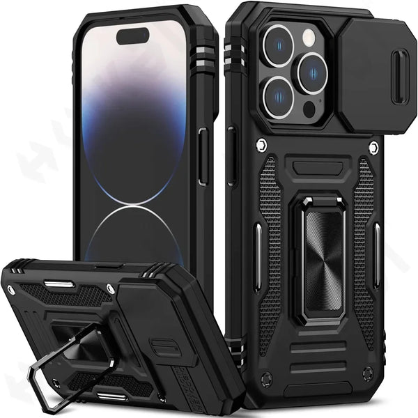 New Ultra Compact Drop-Resistant Ring Holder Kickstand Case For iPhone 16 15 14 Plus Pro Max Series