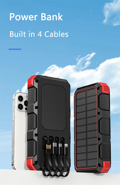 New 30000mAh Heavy Duty Fast Solar QI Power Bank With Wireless Charging For Android Samsung iPhones