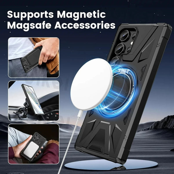 New Super Lightweight Magnetic Ring Holder Kickstand Protective Case Armor For Samsung Galaxy S24 S23 Plus Ultra Series