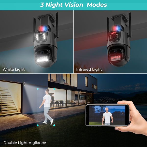 New 8MP Dual Lens Outdoor Security Video Surveillance Camera With Auto Tracking
