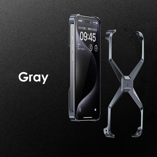 New Luxury Ultra Light Rimless X-Shaped Metallic Phone Case For iPhone 16 15 14 Pro Max Series