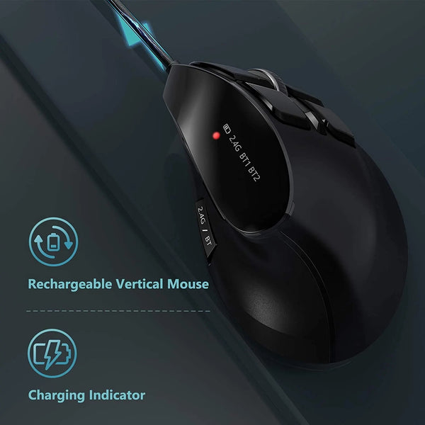 New Super Compact Ergonomic Rechargeable Bluetooth Wireless Mouse For PC Smart TV IOS