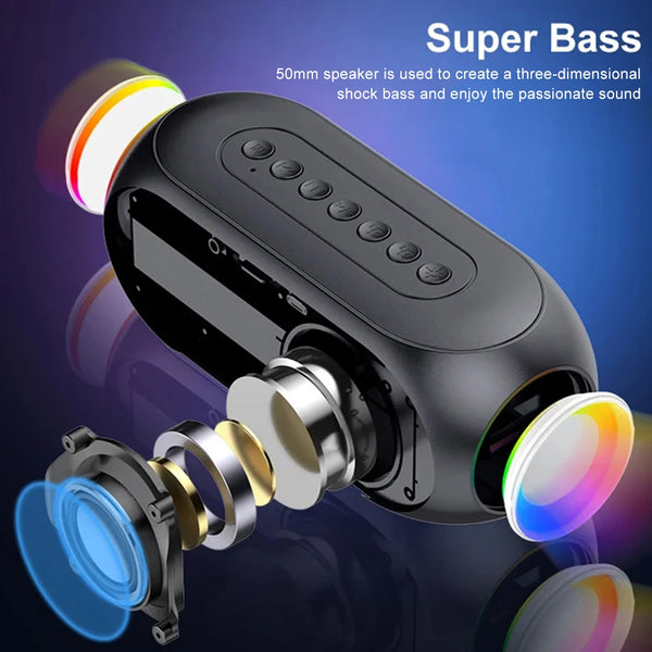 New HD LED Display Multifunctional Stereo Speaker With Alarm Clock FM Radio