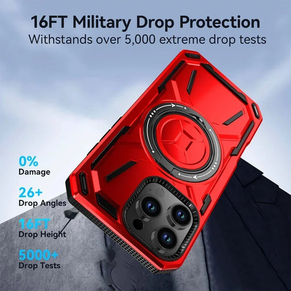New Luxury 360° Rotating Metal Ring Kickstand Armor Magnetic Case For iPhone 16 15 14 Plus Pro Max Case