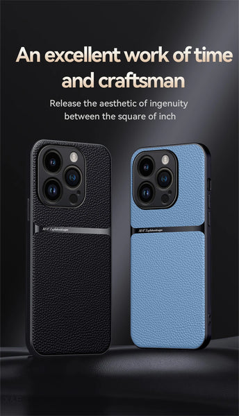 New Ultra Protective Slim Leather Case With Lens Protection For iPhone 16 15 14 Plus Pro Max Series