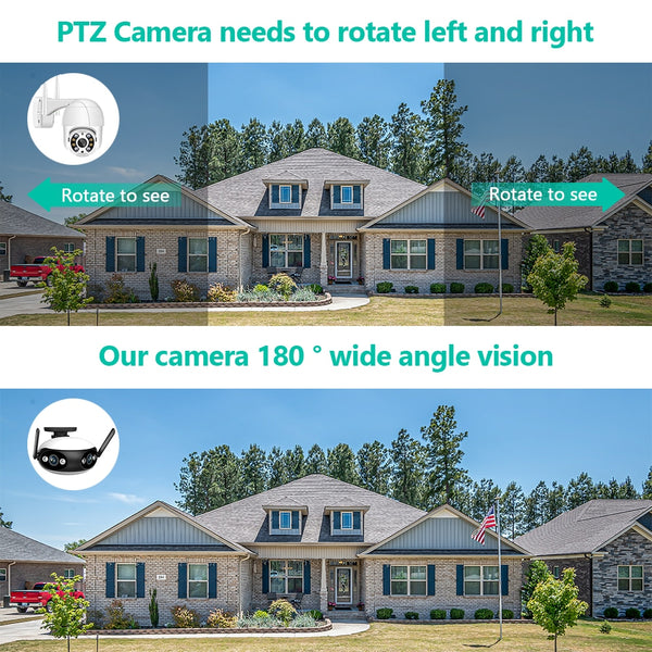 New 4MP 4K Dual Lens Ultra Wide View Angle WIFI Outdoor Security Camera