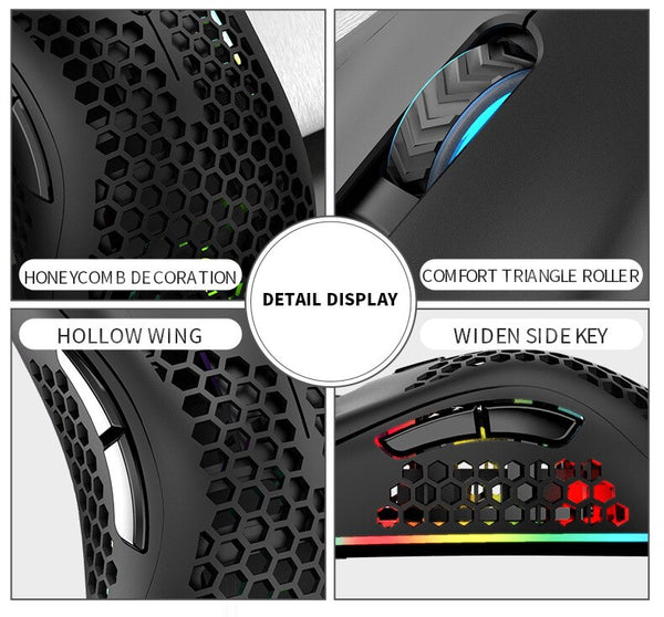 New 2.4G Honeycomb Style Rechargeable Wireless Gaming Mouse WIth Backlight For PC IOS Tablets
